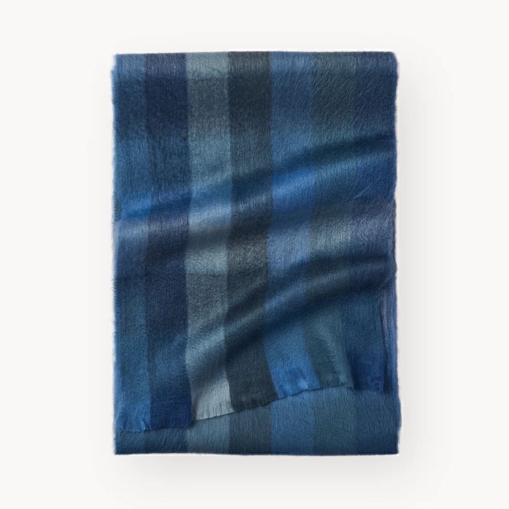 Pokoloko NWT Artisan Alpaca Seamless Scarf Waterfall Check